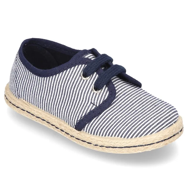 Blucher peques tipo Alpargata lona rayas.