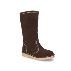 Bota alta niños tipo campera con cremallera en serraje.
