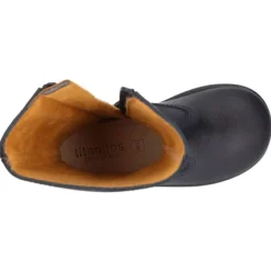 Bota caña alta con corazón y cremallera en piel lavable.