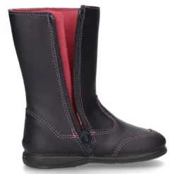 Bota caña alta con MARIPOSA, cremallera y puntera reforzada en piel lavable.