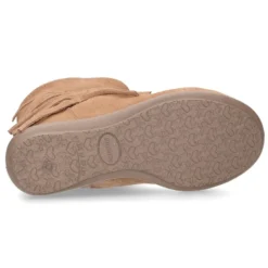 Bota con FLECOS laterales en piel serraje.