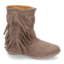 Bota con FLECOS laterales en piel serraje.