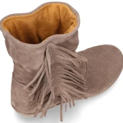 Bota con FLECOS laterales en piel serraje.