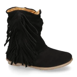 Bota con FLECOS laterales en piel serraje.