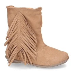 Bota con FLECOS laterales en piel serraje.