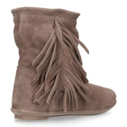 Bota con FLECOS laterales en piel serraje.
