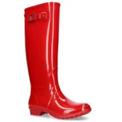 Bota de agua alta de mujer con brillo en colores lisos