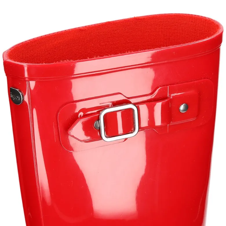 Bota de agua alta de mujer con brillo en colores lisos