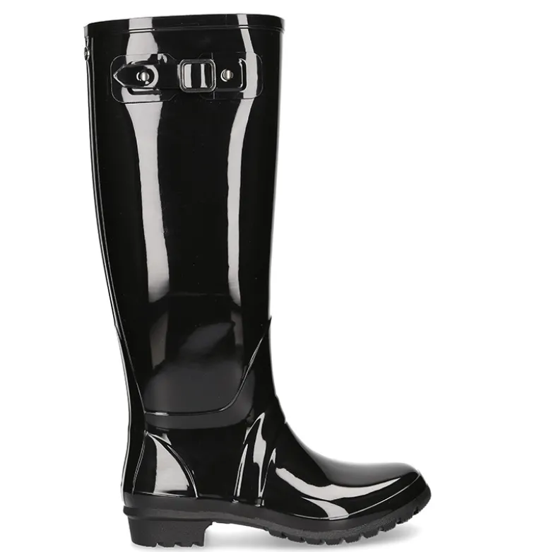Bota de agua alta de mujer con brillo en colores lisos