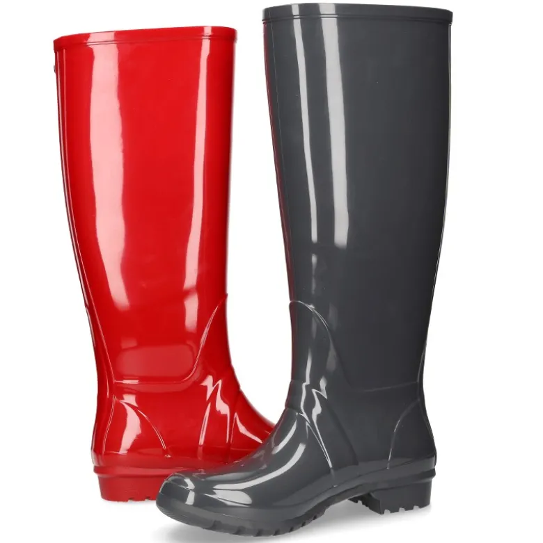 Bota de agua alta de mujer con brillo en colores lisos