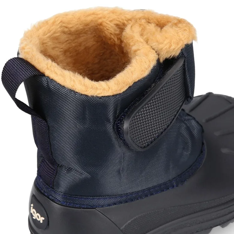 Bota de agua infantil para niños pequeños con borrego y diseño apreski