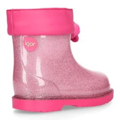 Bota de agua niñas BIMBI GLITTER con cuello ajustable.