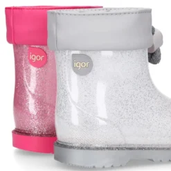 Bota de agua niñas BIMBI GLITTER con cuello ajustable.