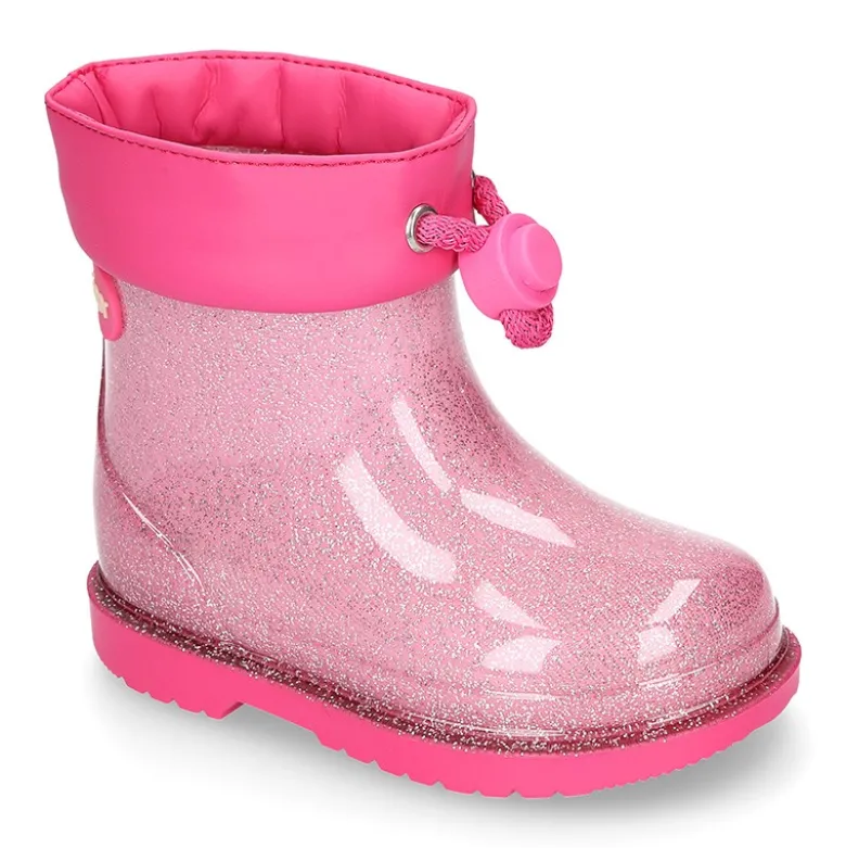 Bota de agua niñas BIMBI GLITTER con cuello ajustable.