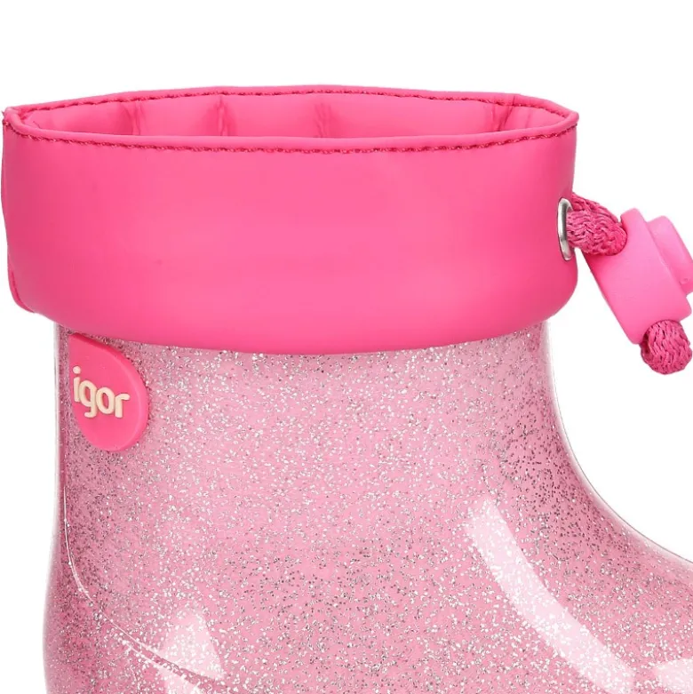 Bota de agua niñas BIMBI GLITTER con cuello ajustable.