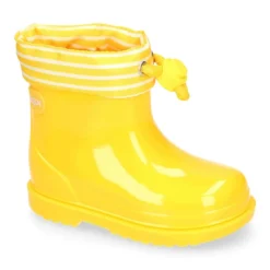 Bota de agua niños BIMBI NAVY con cuello a rayas.