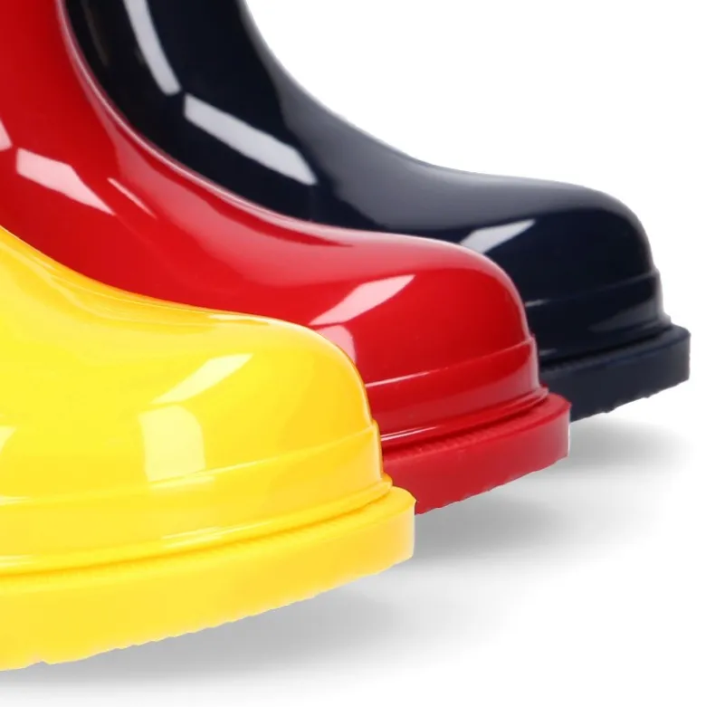 Bota de agua niños BIMBI NAVY con cuello a rayas.