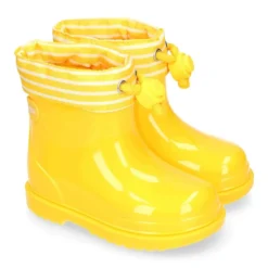 Bota de agua niños BIMBI NAVY con cuello a rayas.