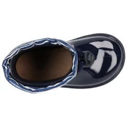 Bota de agua niños BIMBI NAVY con cuello a rayas.