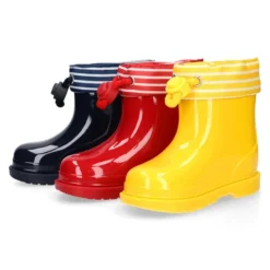 Bota de agua niños BIMBI NAVY con cuello a rayas.