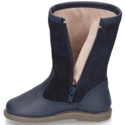 Bota en piel combinada con CORAZONES.