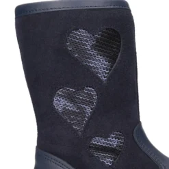 Bota en piel combinada con CORAZONES.