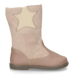Bota en piel combinada con elástico ESTRELLA.