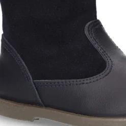 Bota en piel combinada con elástico ESTRELLA.