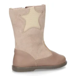 Bota en piel combinada con elástico ESTRELLA.