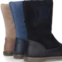 Bota en piel combinada con elástico ESTRELLA.