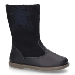 Bota en piel combinada con elástico ESTRELLA.