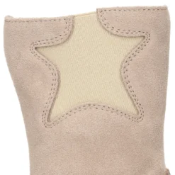 Bota en piel combinada con elástico ESTRELLA.