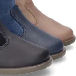 Bota en piel combinada con elástico ESTRELLA.
