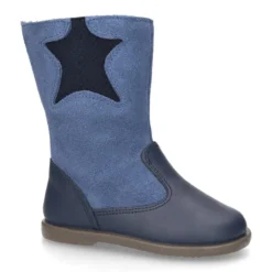 Bota en piel combinada con elástico ESTRELLA.