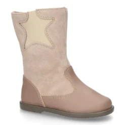 Bota en piel combinada con elástico ESTRELLA.