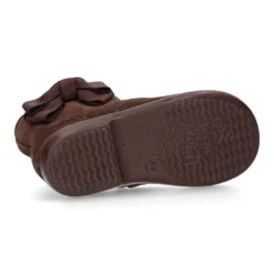 Bota niña con LAZO MARIPOSA en piel serraje.