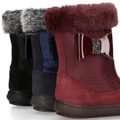 Bota niña LAZO BRILLOS en piel serraje con Nylon.
