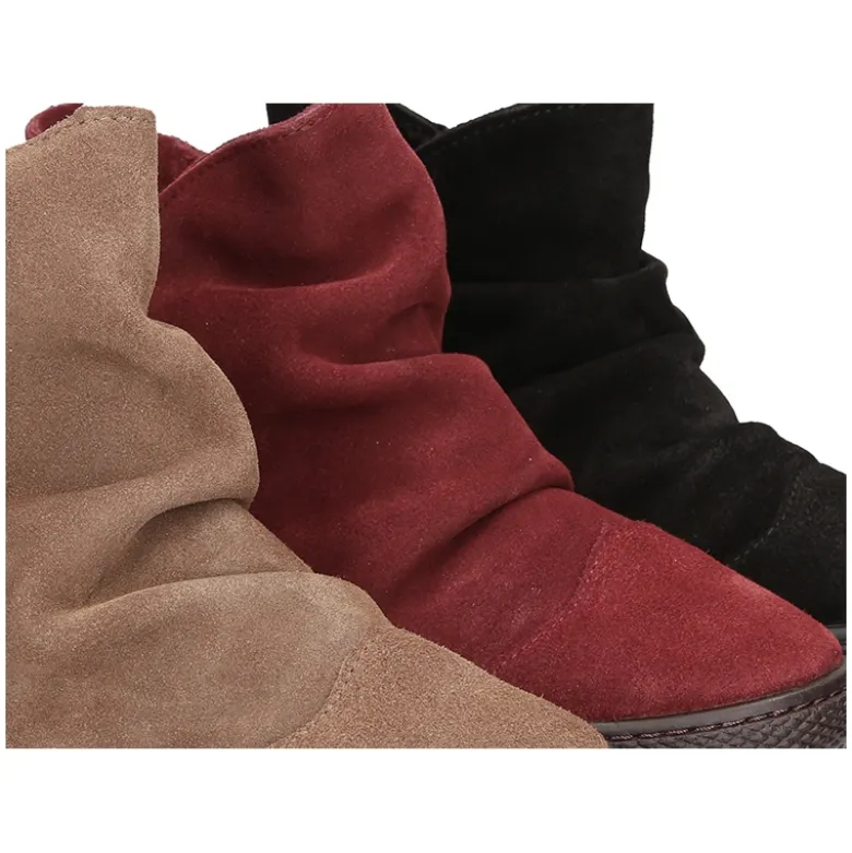 Bota niña para vestir en piel serraje con cremallera.