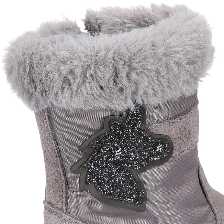 Bota niña UNICORNIO en piel serraje con Nylon.