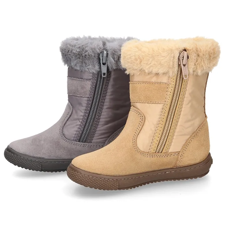 Bota niña UNICORNIO en piel serraje con Nylon.