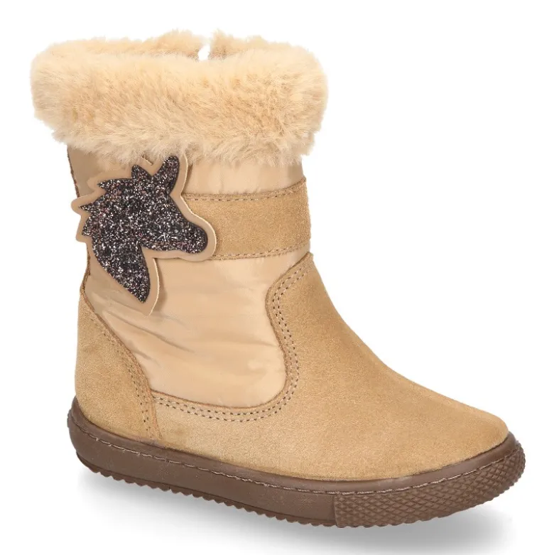 Bota niña UNICORNIO en piel serraje con Nylon.