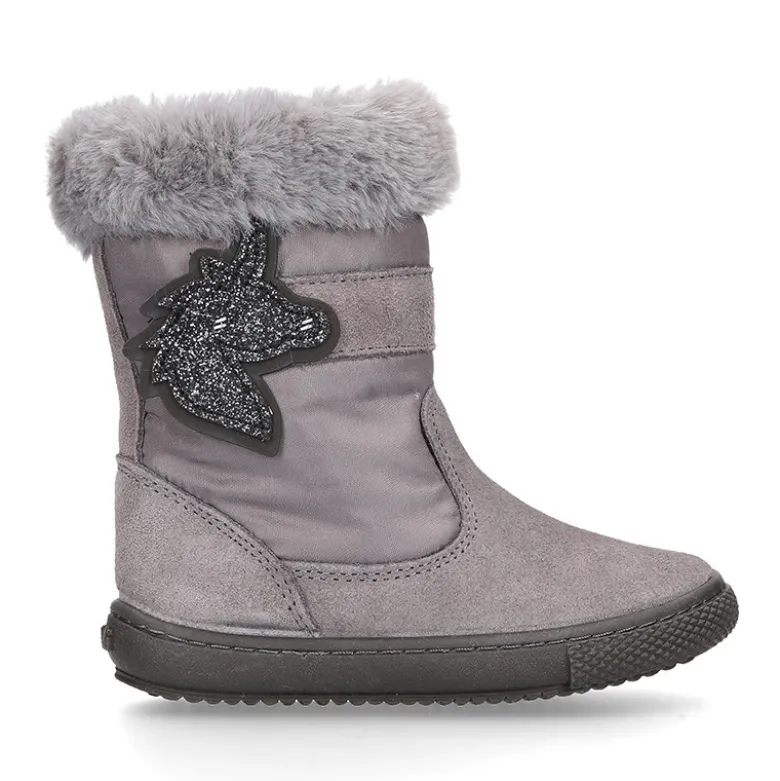 Bota niña UNICORNIO en piel serraje con Nylon.