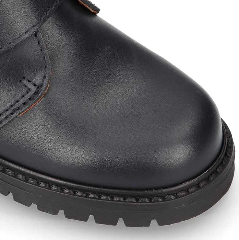 Bota niños COLE tipo todoterreno sin cordones en piel.