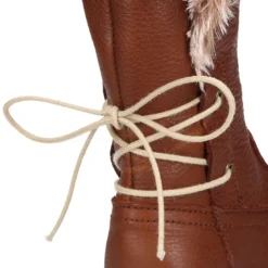 Bota niños con cremallera, cordones y forro de pelo en piel NAPA SUAVE