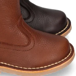 Bota niños con cremallera, cordones y forro de pelo en piel NAPA SUAVE
