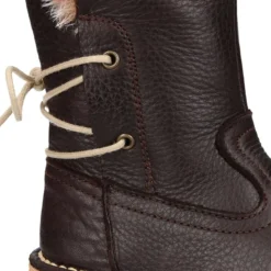 Bota niños con cremallera, cordones y forro de pelo en piel NAPA SUAVE