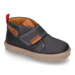 Bota niño tipo zapatilla sin cordones en PIEL NAPA.