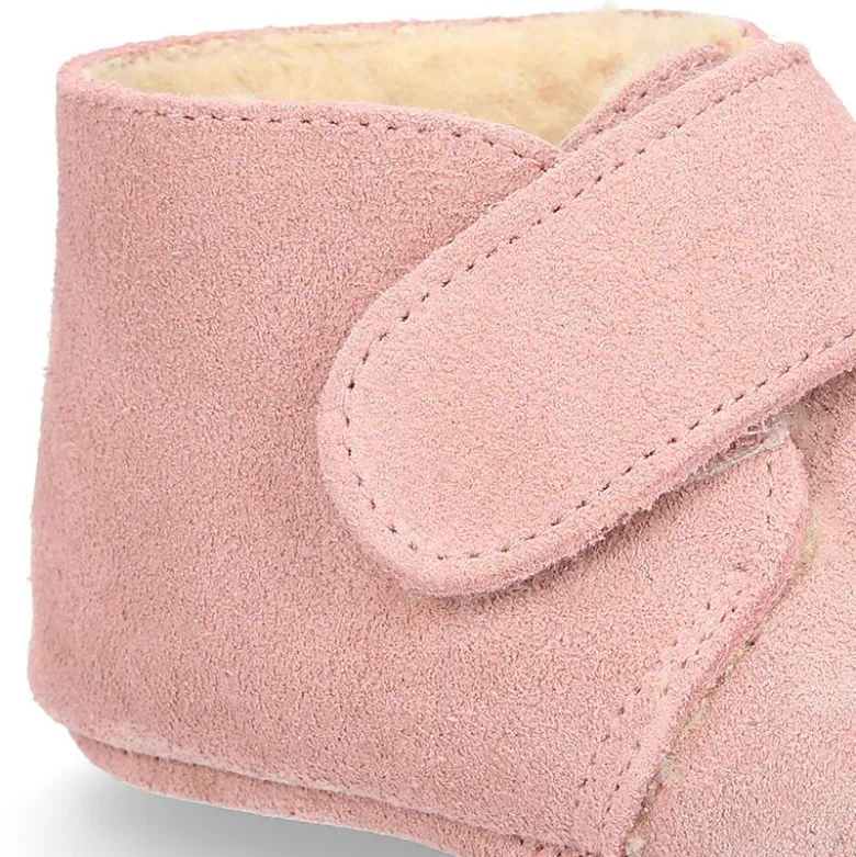 Bota Safari bebé sin cordones en piel serraje con forro Borreguillo.