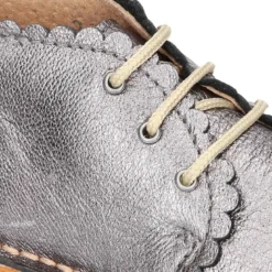 Bota Safari niña con cordones y ondas en piel METALIZADA.