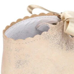 Bota Safari niñas con cordones seda y ondas en piel combinada.